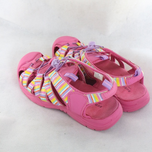 SONOMA Life + Style Pink Multicolor Strap Sandals Sz 5 Girls - Picture 7 of 8
